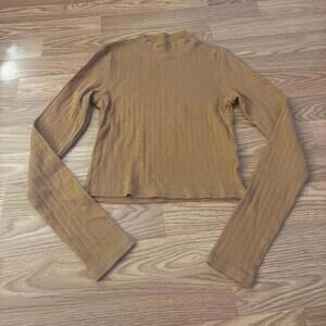 American Eagle Mock Neck Long Sleeve Top Size Small